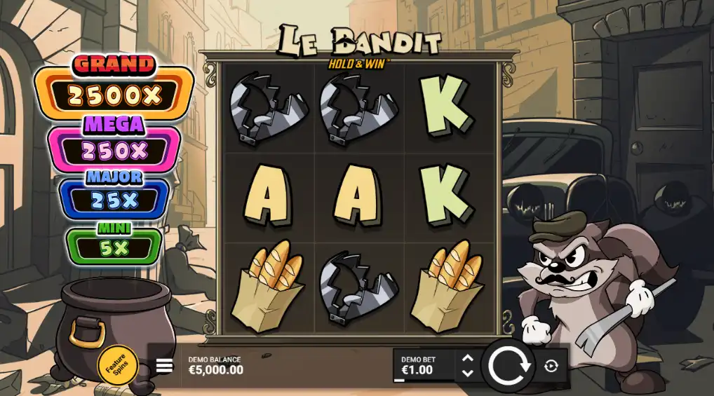 какая есть бонусная игра в игровом автомате Le Bandit Hold & Win от hacksaw gaming